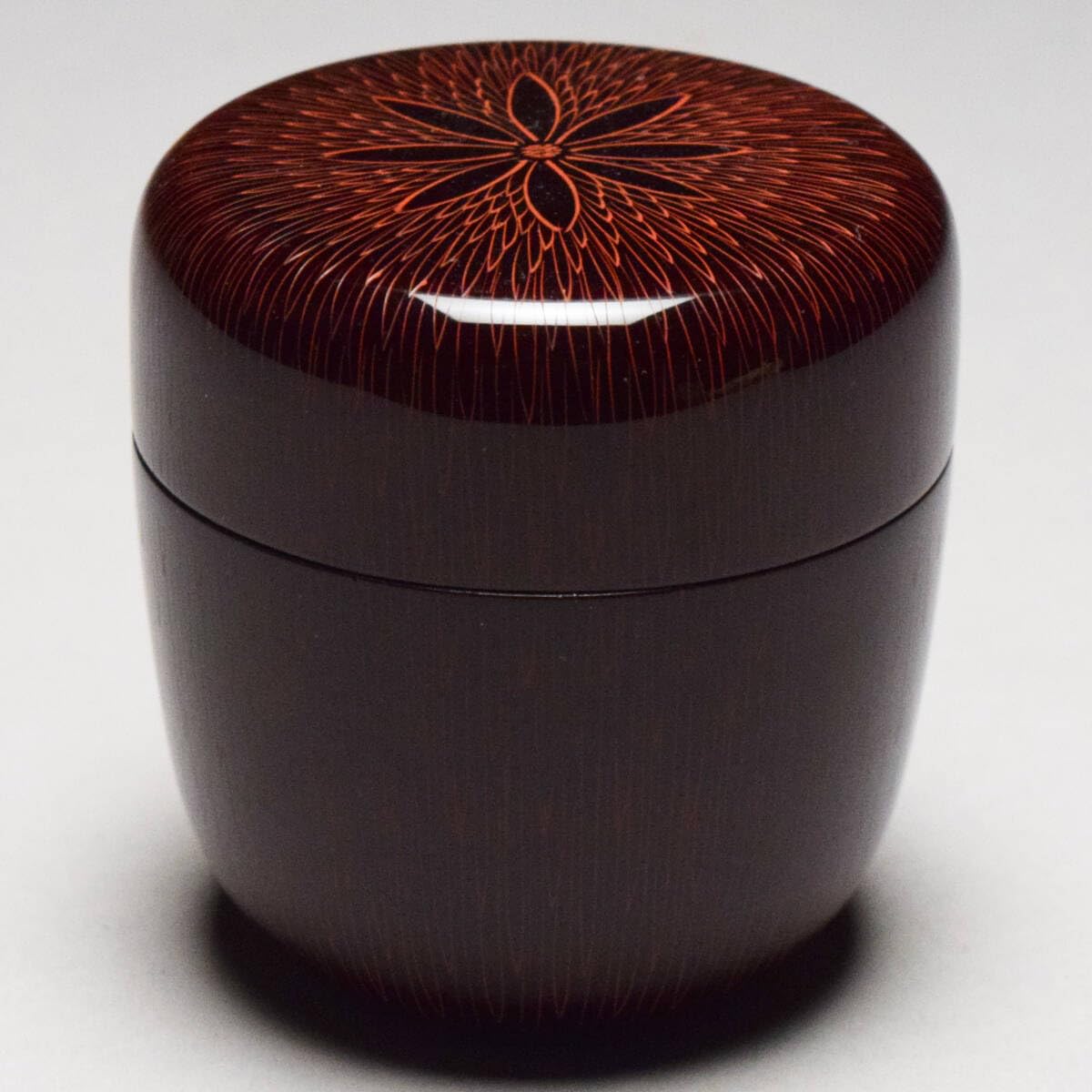 Amazon.co.jp: 関翠雲讃岐キンマ塗沈朱花文棗※箱蓋なし茶器茶入蒟醤塗