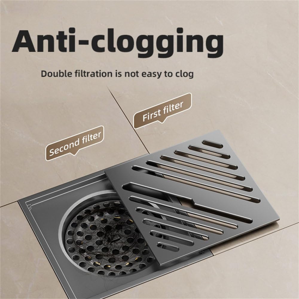 XBTGS Desodorante de baño, núcleo de cobre completo, desagüe de suelo para cocina, inodoro, ducha, accesorios para el hogar, juego de drenaje de suelo desmontable, para baño B, drenaje de suelo de 01