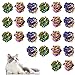 Jinlaili 24 Pièces Balles Colorées pour Chat, Boules Ondulées en Mylar, Jouet pour Chat Mylar Balles, Chat Crinkle Balles en Papier, Coloré Chat Balle Jouet, pour Jouer et Interagir avec Les Chats
