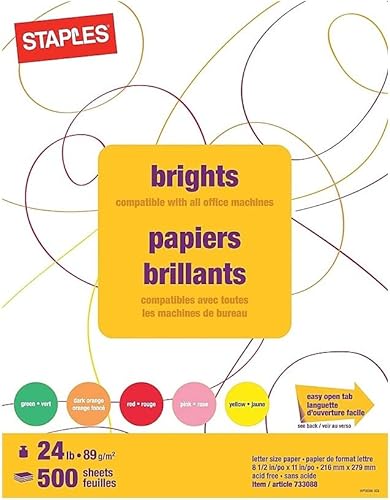 Miniatura 2 de Staples 733088 Brights - Papel de colores surtidos (24 libras)