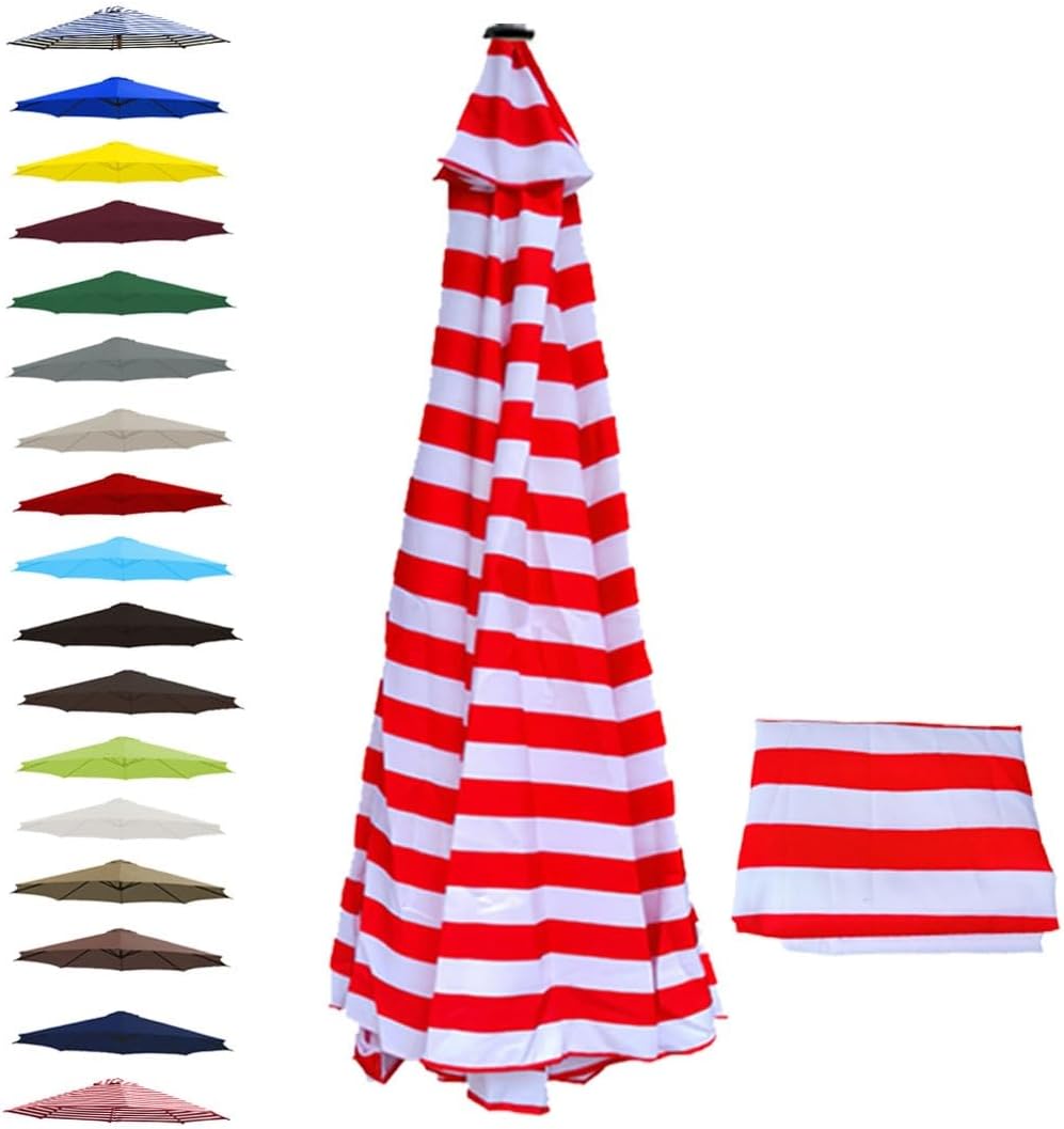 Patio Umbrella Replacement Canopy Square Cantilever Top Cover Outdoor,Replacement Parasol Canopy 2.7m 9FT Patio Umbrella Cover 8 Ribs Garden Beach Umbrella Top Durable Red Canopy for Outdoor