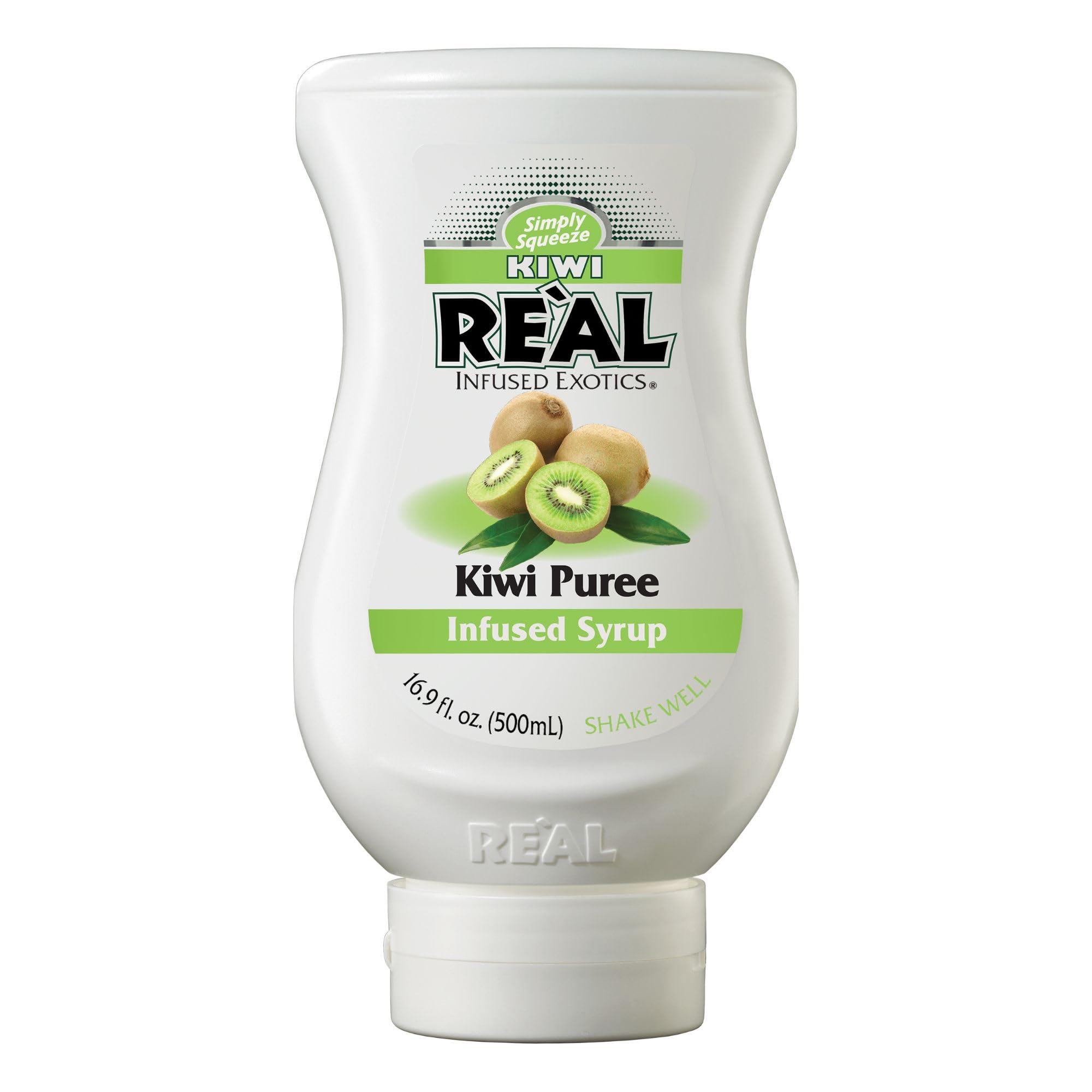 Reàl Syrup | Kiwi Puree Infused Fruit Syrup | Made with Real Kiwi | 500ml |Natural Ingredients| Cocktails, Baking, Smoothies, Mixing Drinks, Desserts, Cooking