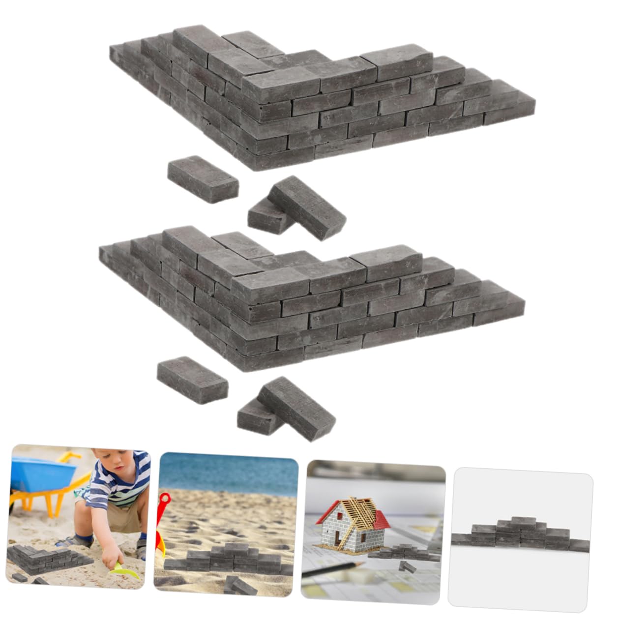 Gogogmee Miniature Brick Building Set 100Pcs Clay Diy Simulation Bricks for Micro Landscape and Dollhouse D Cor - Image 3