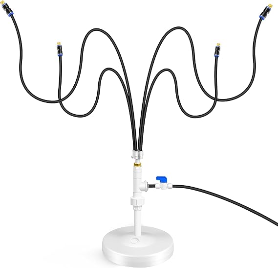 homeyeco High Standing Misting System for Patio, 4Way Misters for Outside Patio