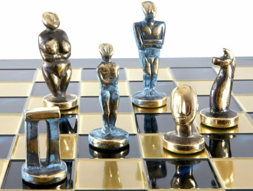 Miniatura 4 de Conjuntos de ajedrez colectivos decorativos hechos a mano de lujo - Cumpleaños, empresarios, productos de idea (Antique Cycladic Blue)