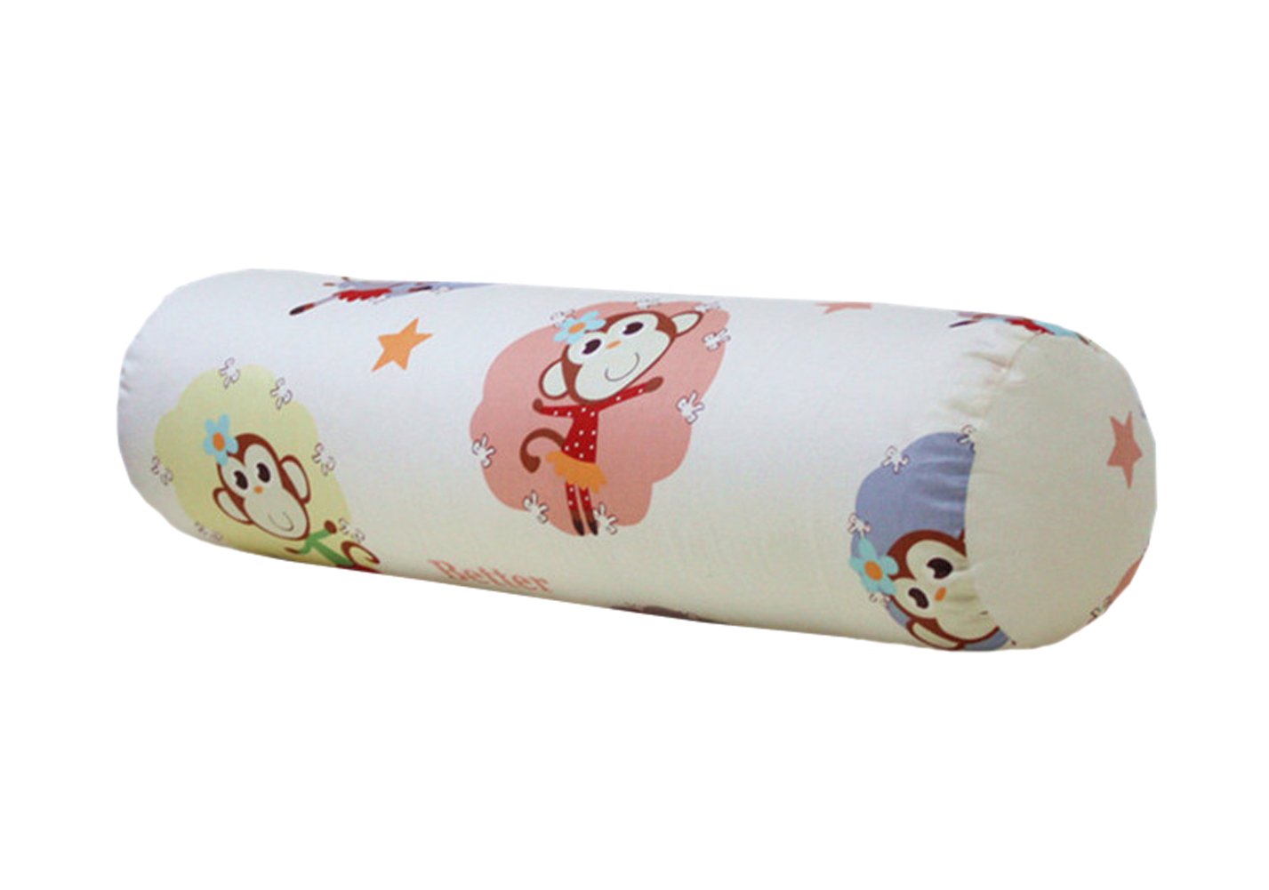 TRENDY XU Lovely Cartoon Printed Bolster Neck Pillow Cylinder Cushion for Kids (Monkey, Small)