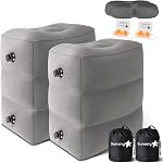 Sunany Inflatable Foot Rest Pillow for Travel, Kids/Adults Airplane Travel Pillow-Adjustable Height Cushions,for Kids to Sleep While Traveling,Suitable for Office, Home and Any TravelBlack