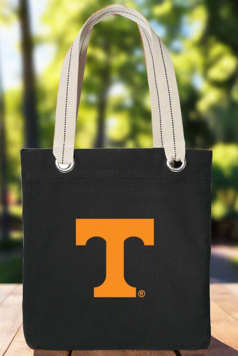 Broad Bay University of Tennessee Tote Bag RICH COTTON CANVAS UT Vols Bags Black