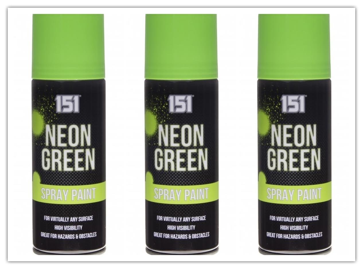 3 X GREEN - FLUORESCENT NEON spray can paint 200ML Graffiti (Banksey) NO CFCs