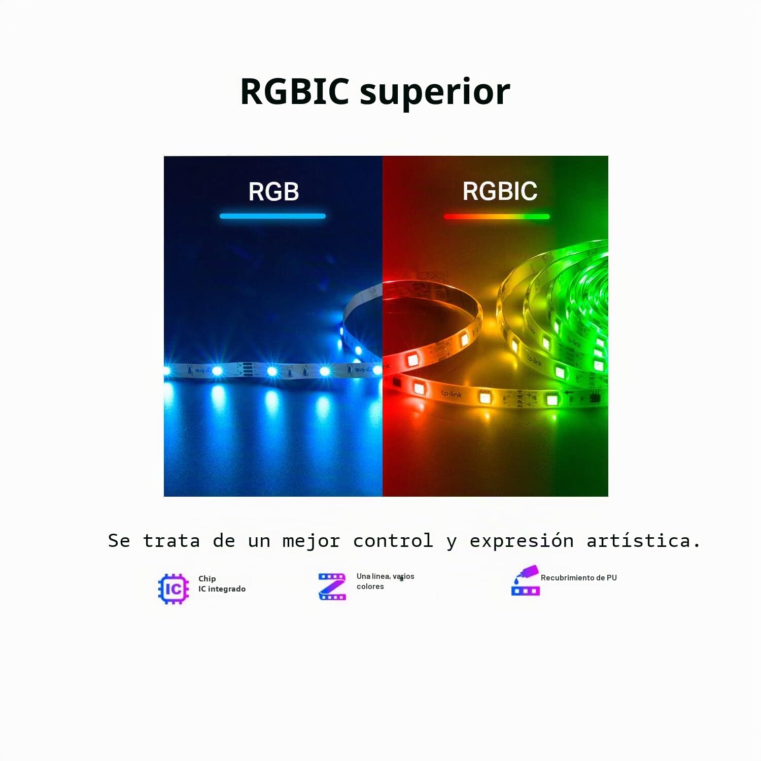 TP-Link Tapo,Tira de luz LED inteligente, 5 m, control de aplicación Wi-Fi RGB multicolor, funciona con Alexa y Google Home, adecuado para decoración de TV y cocina (Tapo L920-5)