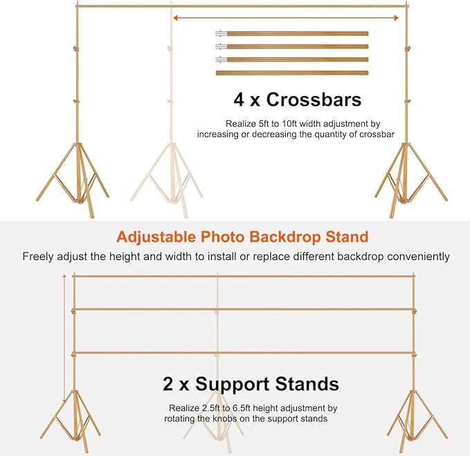 Soporte para Fondo Fotográfico Ajustable 10 pies iMounTEK Oro miniatura 4
