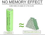 12 Count 1.2V AA 1800mAh Ni-MH Rechargeable Batteries High-Capacity, Low Self-Discharge,1200 Recycle,Pre-Charged