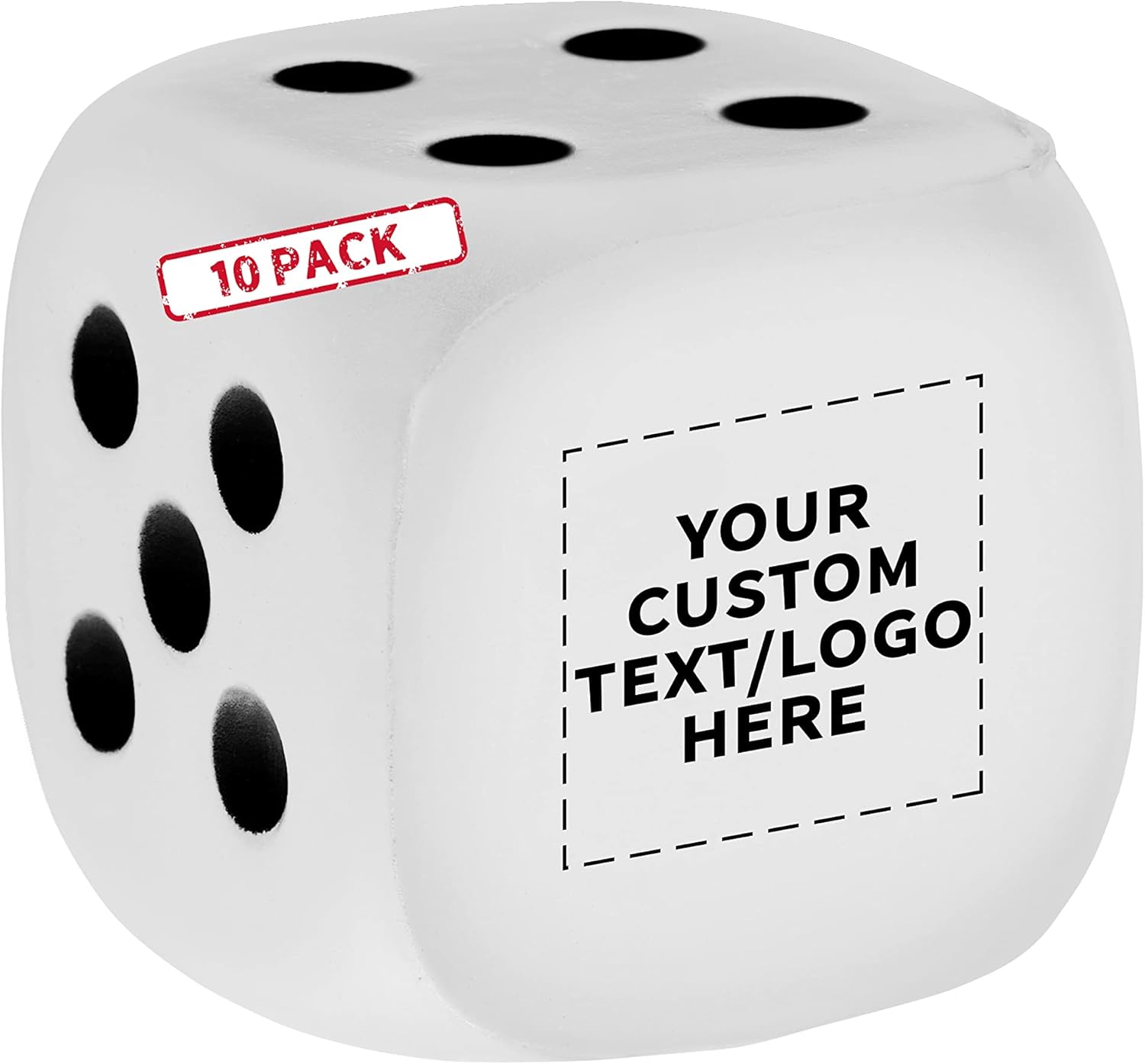 DISCOUNT PROMOS Custom Plain Dice Shaped Squeeze Balls Set of 100, Pesonalized Bulk Pack - Perfect for Promotional Giveaways - Black