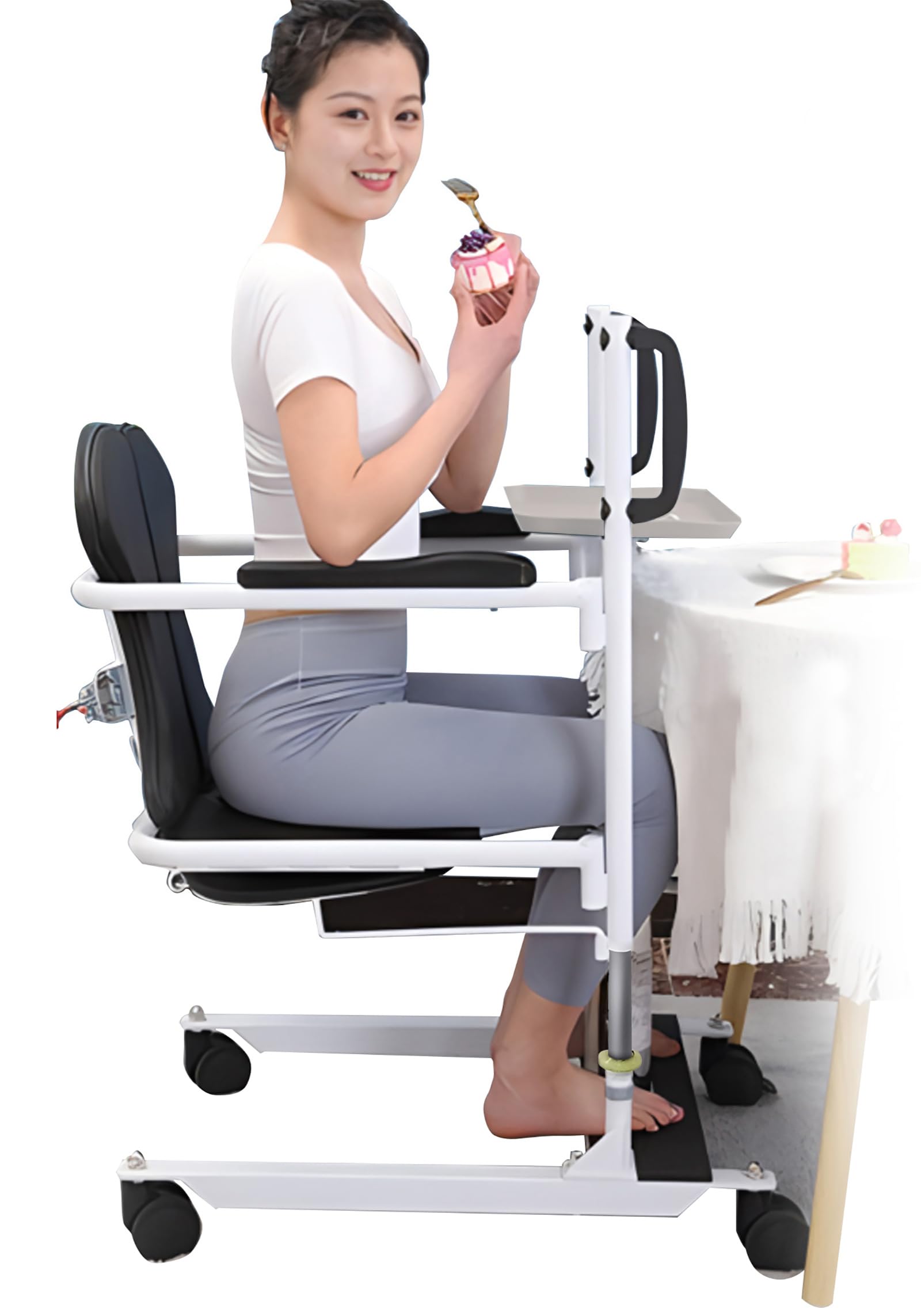 Silla de Traslado de Pacientes con Asiento Abatible a 180°, Elevador Hidráulico de Pacientes, Dispositivos de Traslado de Silla de Ruedas a Automóvil, Dispositivo de Asistencia
