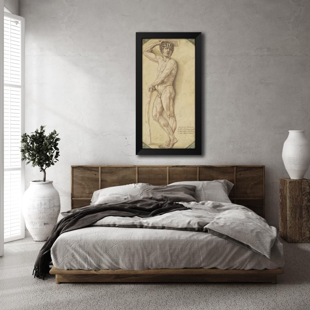 ArtDirect A Satyr (1544-1545) Custom Framed Art Print Giclee Print or Canvas Options with Various Sizes and Customization by Benvenuto Cellini