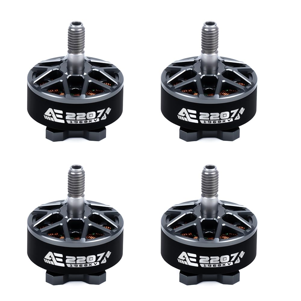 Axisflying 4pcs AE2207 V2 2207 1860KV 6S FPV Brushless Motor with 5mm Shaft for FPV Racing Drone Quadcopter