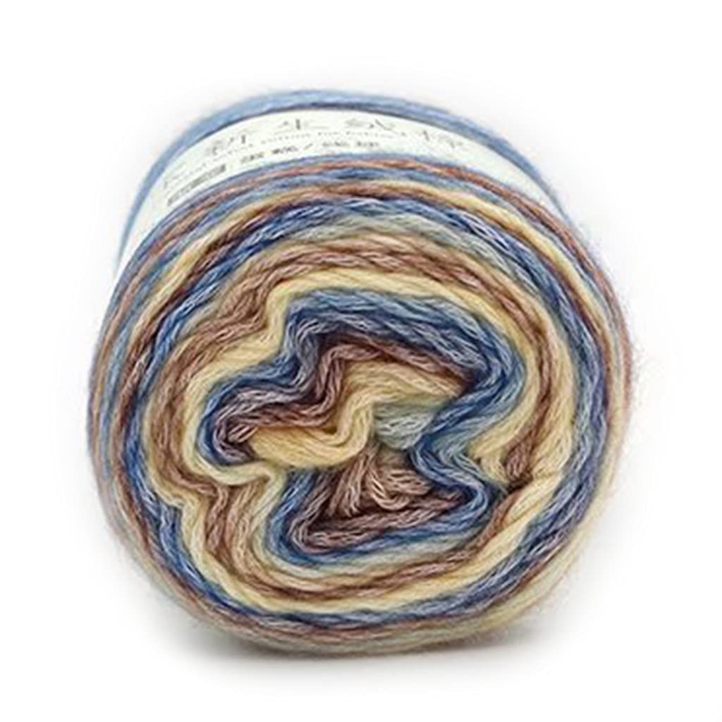 VONGEE 100g Rainbow Wool Yarn DIY Hand Woven Cake Yarn Hat Scarf Sweater Dyed Yarn Wool Yarn 12#