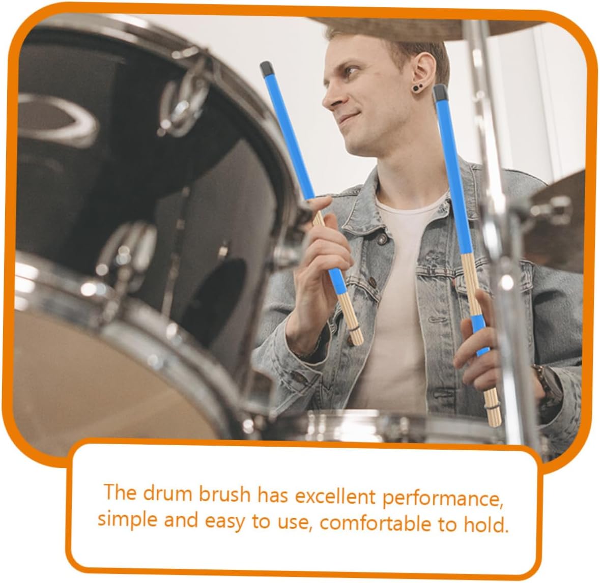 HEMOTON Wooden Drum Brush Kit Pairs of Drum Brushes for Practice and Percussion Instruments