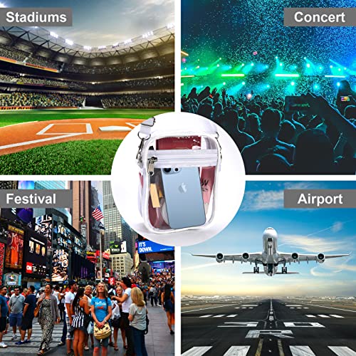 Image of Fibrdoo Clear Crossbody Purse Bag, Clear Bag Stadium Approved with Front Pocket for Concerts Sports Festivals
