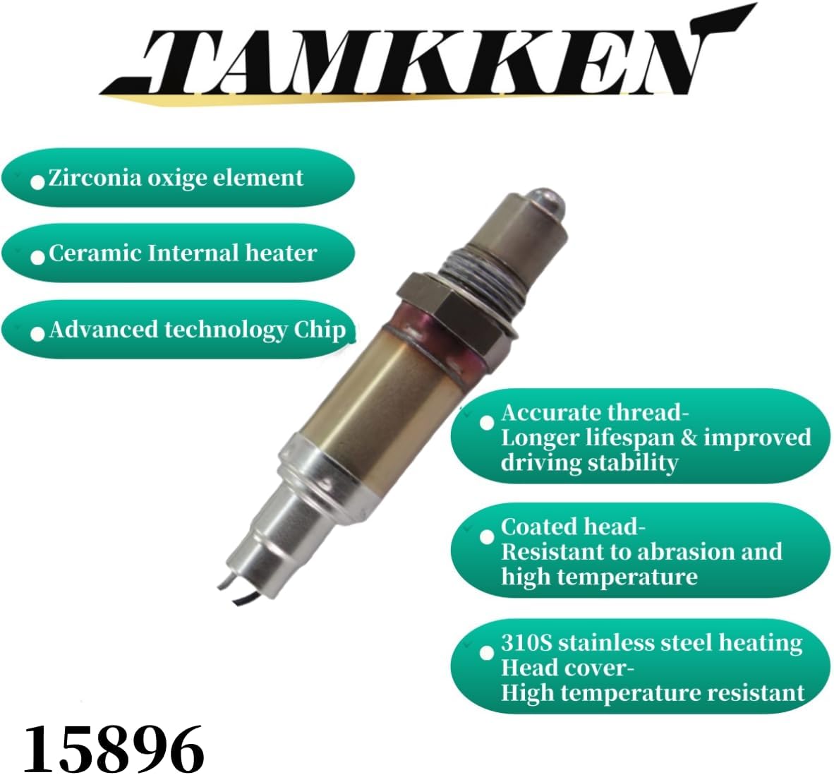 15896 Upstream Oxygen O2 Sensor fit for 3.4L 3.1L 4.3L Century Impala Deville Blazer Impala Malibu Venture Jimmy Sonoma Aztek Grand Am Rodeo Montana Silhouette 2001 2002 2003 2004 2005