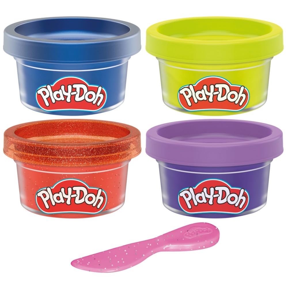 Amazon.com: Hasbro Play-Doh Monster Mini Color 4-Pack of Modeling Compound  with Glitter and Metallic Colors, 1-Ounce Cans, Non-Toxic : Toys & Games