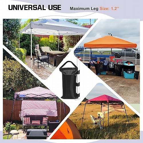 Image of EAGLE PEAK Heavy-Duty Instant Canopy Sand Bags, 4-Pack, Weight Bags Anchor kit for Pop-up Tent Gazebo, Black (Without Sand)