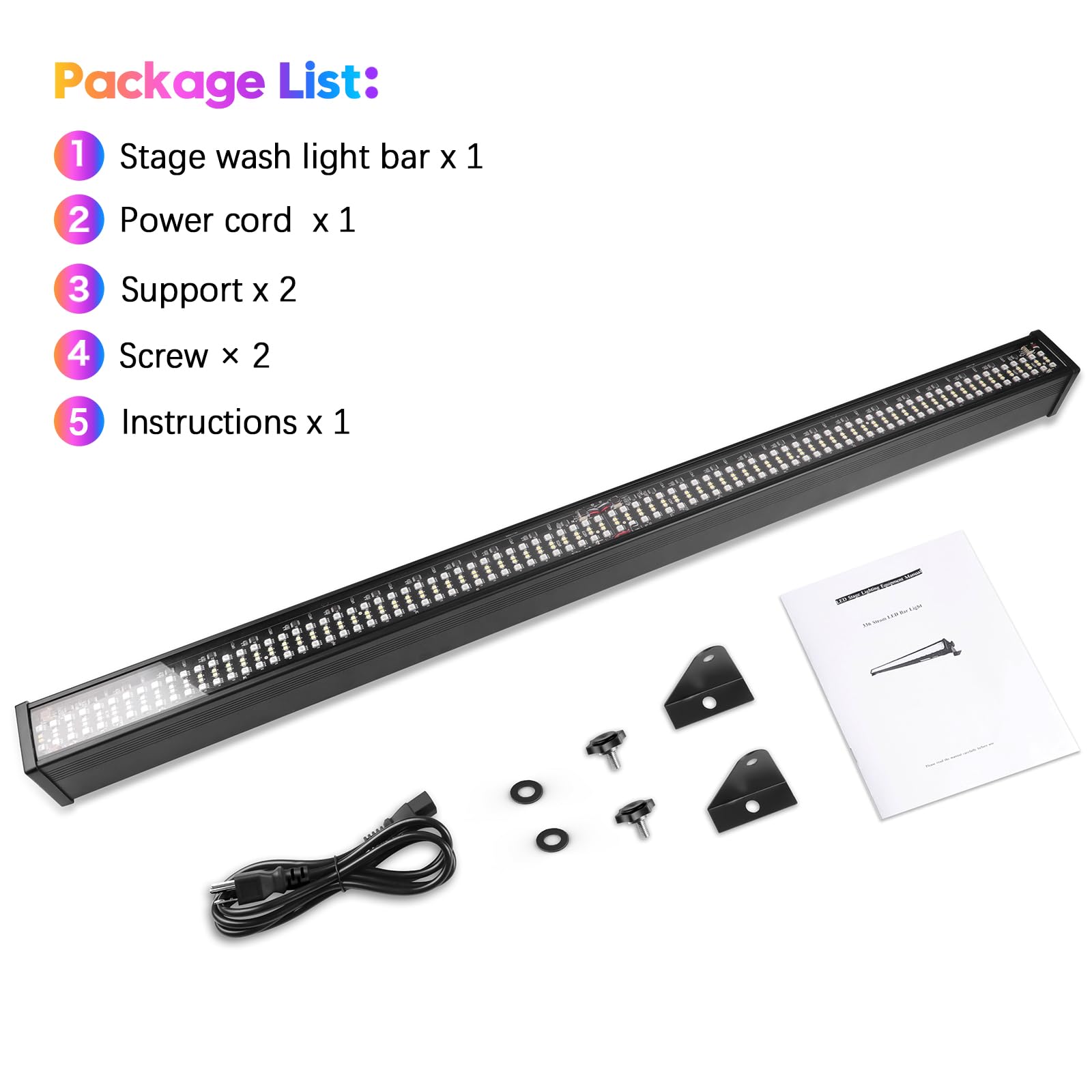 Barra Luminosa Wallwasher, 336 LEDs 80W RGBW Barra Luminosa da Palco dmx512 Controllo DJ Fase di Illuminazione per Discoteca al Coperto Festa Chiesa Compleanno Bar Matrimonio, 2 pezzi