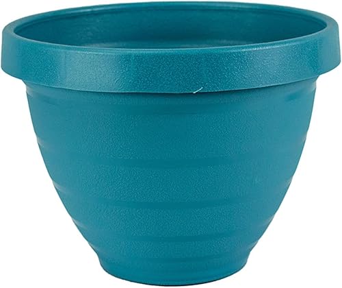 The HC Companies Maceta de anillos de 16 pulgadas con disco de riego automático, maceta de plástico ligera para interiores y exteriores, para