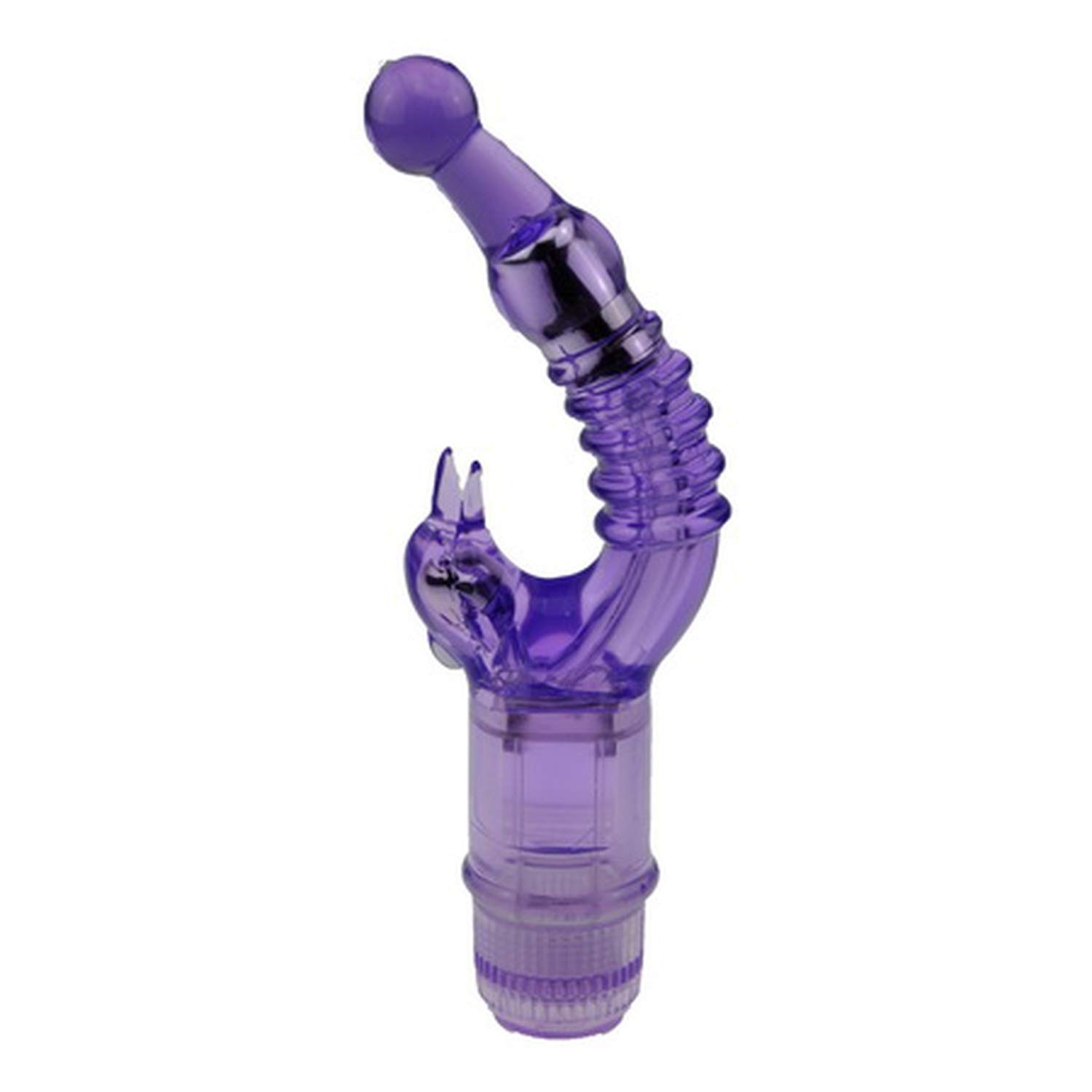 Multi Speeds Waterproof Twin Turbo Crystal Naughty Rabbit Funny Toys, Flexible O-rgasmic Privacy Funny Toys for Women Hand-Job,Purple