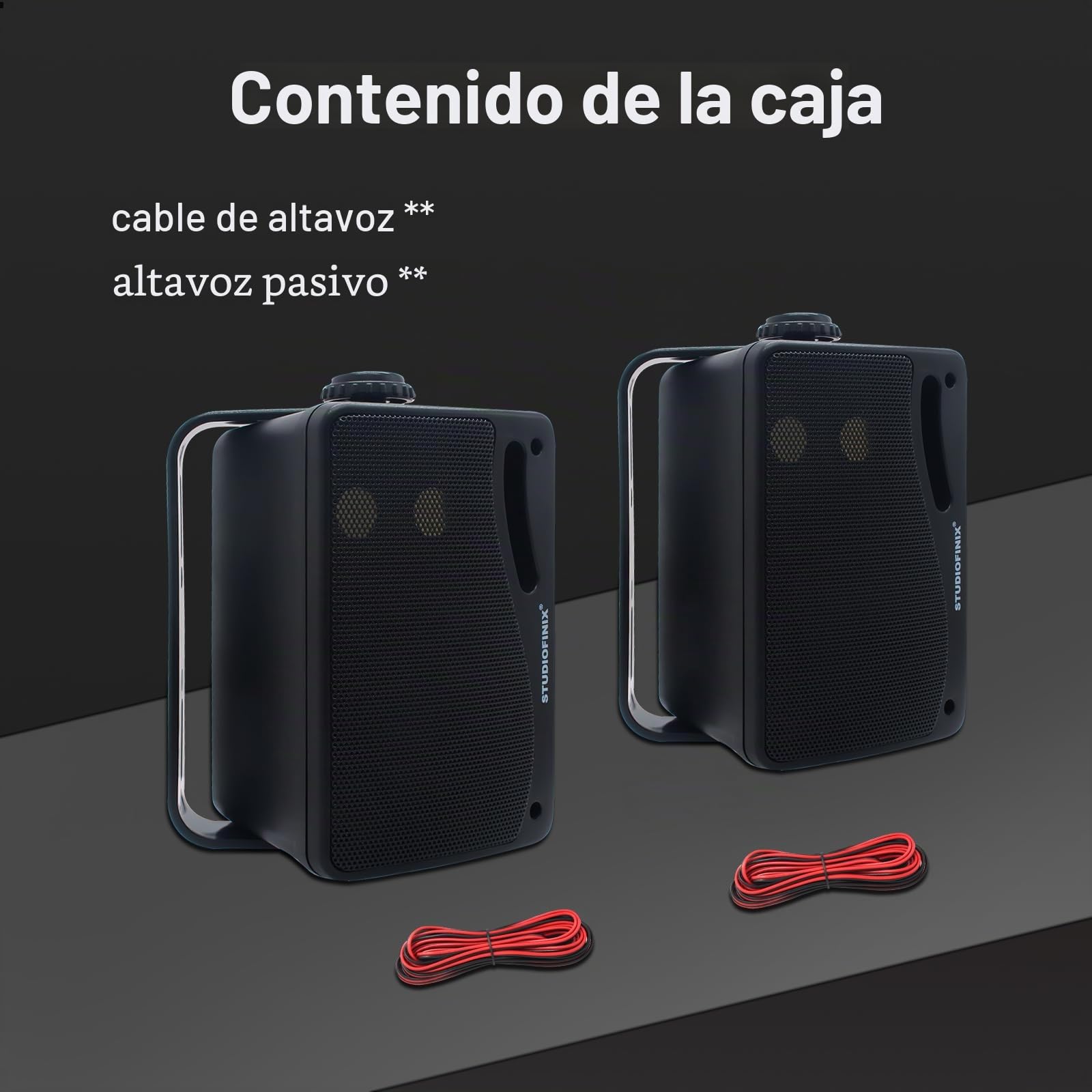 STUDIOFINIX Altavoces pasivos para Exteriores con Cable, Impermeables, 3.5 Pulgadas, 3 vías, 200 W, Altavoces Marinos y de Montaje en Pared, hogar, Barco, Piscina, Patio, Uso en