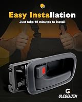 Vista 6 de Gledewen Manija de puerta interior con bisel, compatible con Toyota Tundra 2000-2006, gris oscuro, parte delantera interior izquierda del conductor