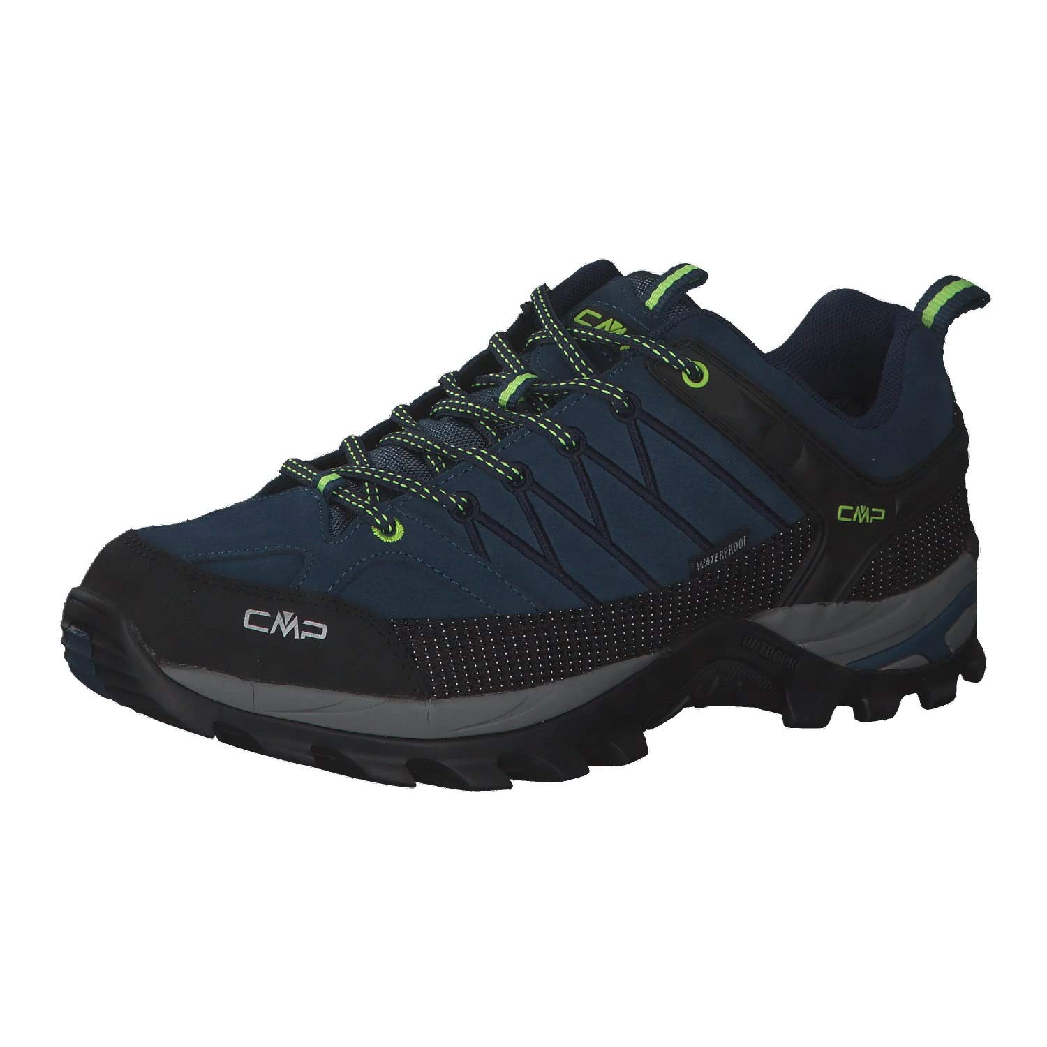 CMP Rigel Low Trekking Shoes Wp Blue Ink-Yellow Fluo UK 5.5