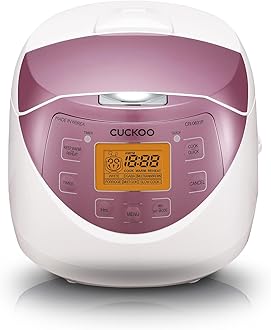 CUCKOO Micom Rice Cooker 6 Cup Uncooked / 12 Cup Cooked, Korean Fuzzy Logic Rice Cooker with Delay Timer & Keep Warm Setting, Versatile Food Steamer with Non-Stick Inner Pot, Pink (CR-0631F)