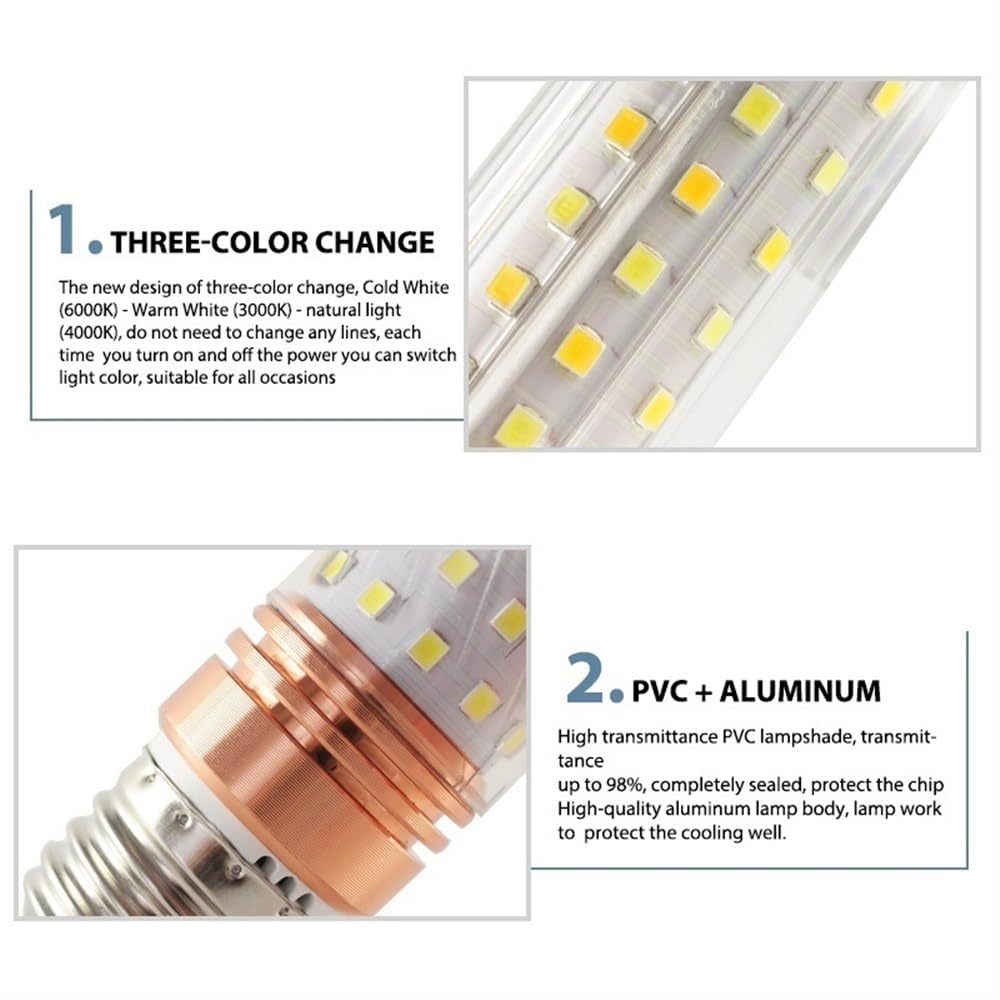 Fengyan Casa Lampadine, Confezione da 12, Lampada a LED Lampadine a mais, AC220V E27/E14 12W/14W/16W Lampadario Candela Lampada a LED Faretto Lampada da casa Domestico Lampada(Warm White,E14 60LEDs 14