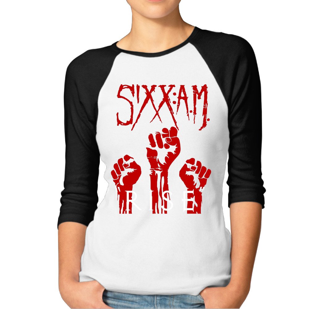 Sixx AM Rise Women Casual 3/4 Sleeve Tee Shirt Tops