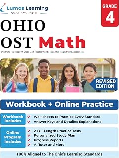 Ohio State Test Prep: 4th Grade Math Practice Workbook and Full-length Online Assessments: OST Study Guide (OST by Lumos Learning)