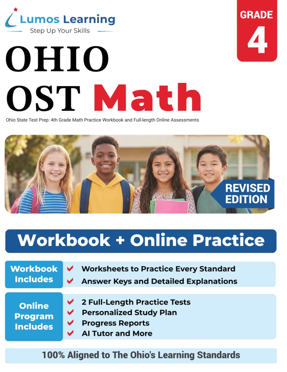 Ohio State Test Prep: 4th Grade Math Practice Workbook and Full-length Online Assessments: OST Study Guide (OST by Lumos Learning)