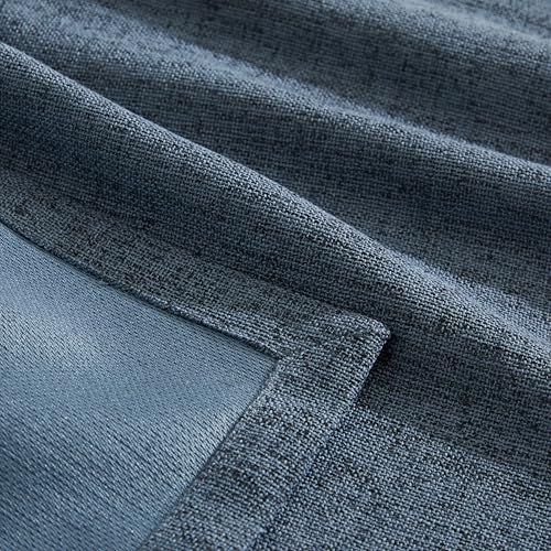Image of ZeeMart Burlap Style Farmhouse Table Runners 90 Inches Long, Blue Rustic Woven Dining Table Runner for Everyday Use, 14x90 Inches, Blue