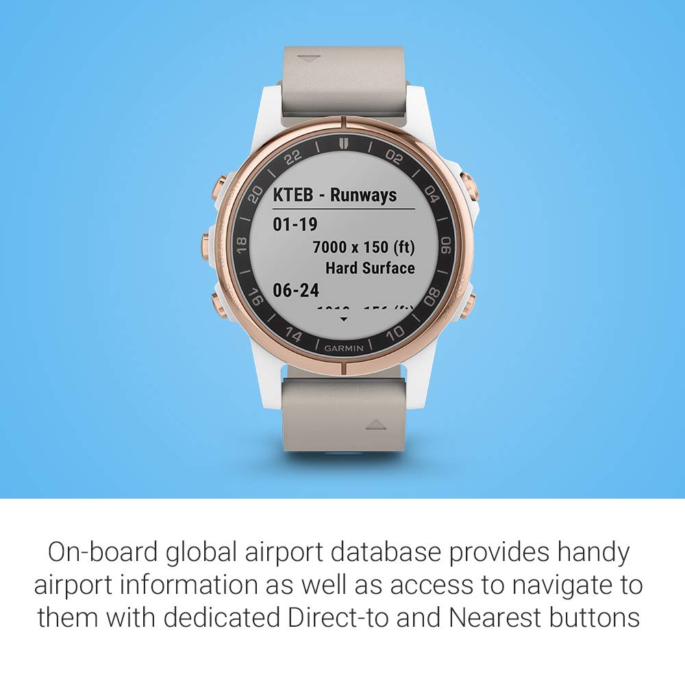 Garmin D2 Delta S, Smaller-Sized GPS Pilot Watch, Includes Smartwatch  Features, Heart Rate and Music, Rose Gold with Beige Leather Band:  Smartwatches: Amazon.com.au