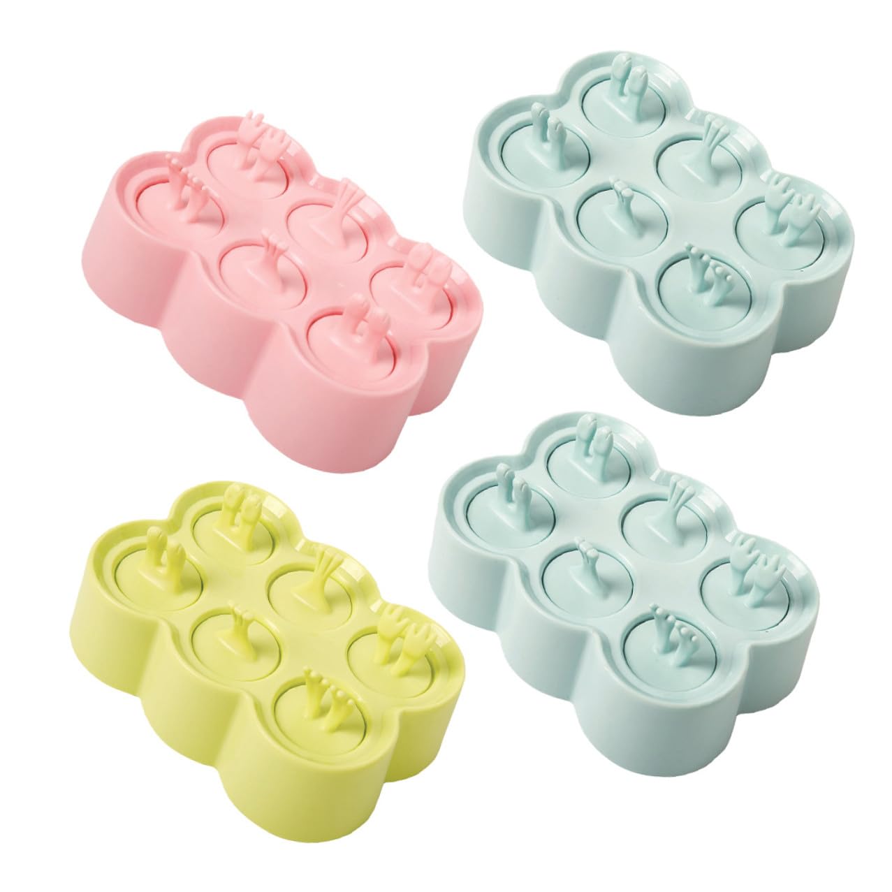 4ensembles Moules à Glace Silicone pour Soi-même Moules à Glace Réutilisables pour Jus de Fruits Crèmes Dessert et Yaourts