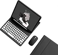 Vista 19 de Funda de teclado para Galaxy Tab S6 Lite de 10.4 pulgadas con teclado y mouse Bluetooth, cubierta de teclado desmontable de color caramelo, llave