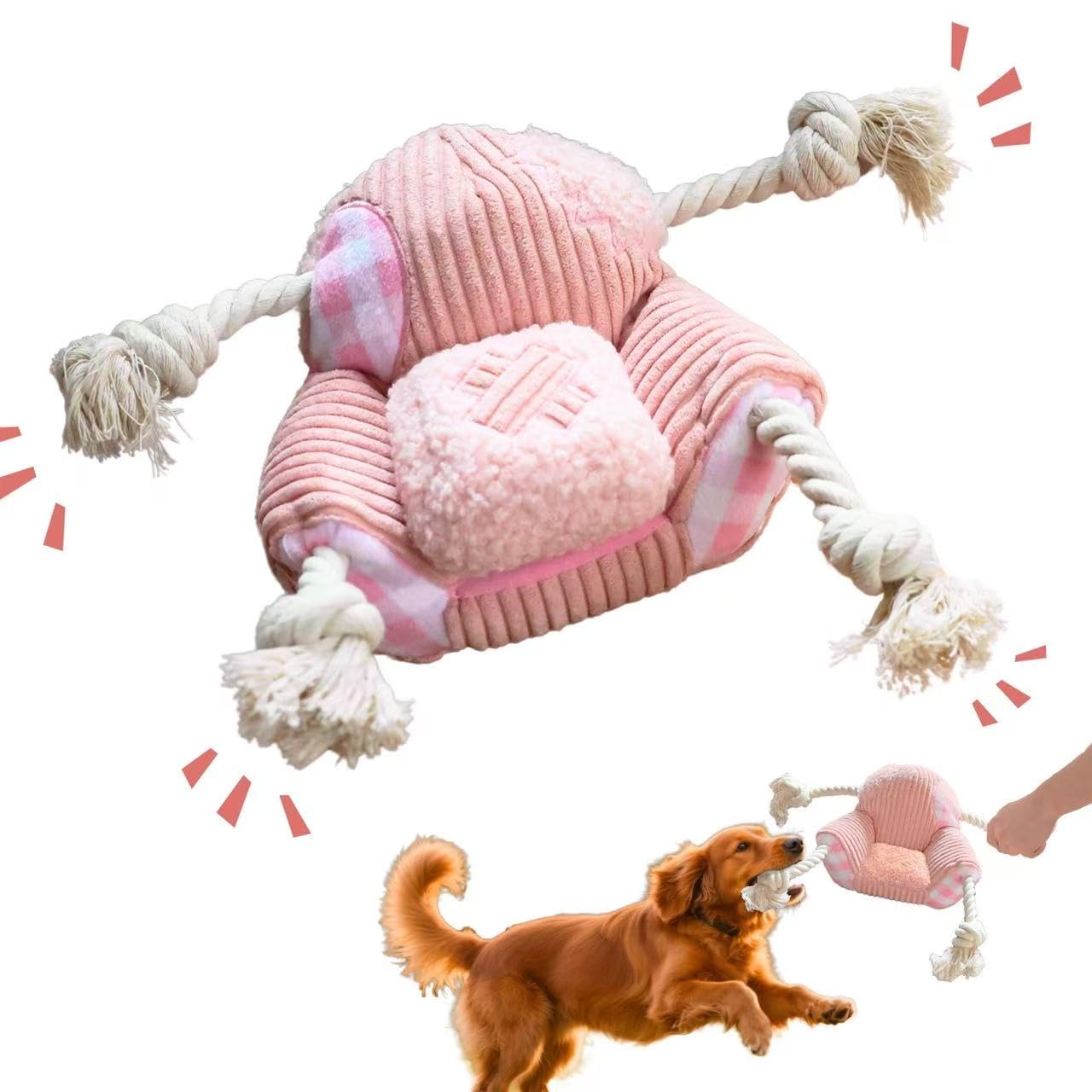 Pawfoo Lab Squeaky Dog Toys, Durable Tug of War Chew Toys for Small, Medium and Large Dogs, Interactive Puppy Toy for Teet...