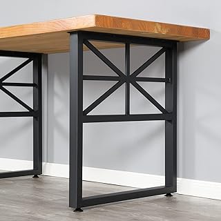 UENDO Table Legs Desk Legs 2Pcs Heavy Duty Furniture Legs Square Iron Desk Legs Industrial Modern Metal Legs for Dining Table, Rustic Coffee Table, Office Table 28" H, 24" W