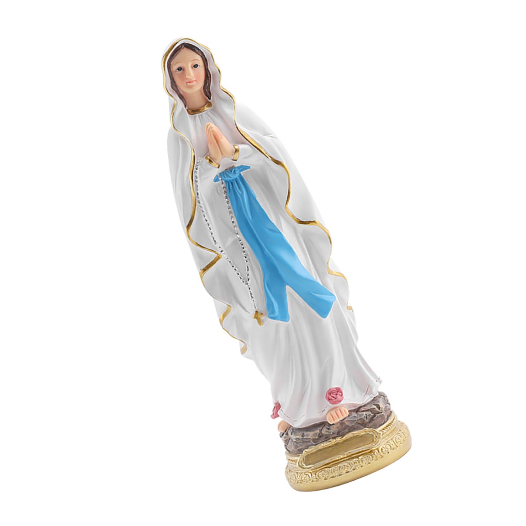 Statue en résine Vierge de Lourdes au design élégant et finition d'art
