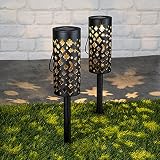INDA-Exclusiv 2 Stück Solarlampe LED Solarlampe Gartenleuchte Aussenleuchte Solarleuchte Außen Lampe Leuchte Laterne