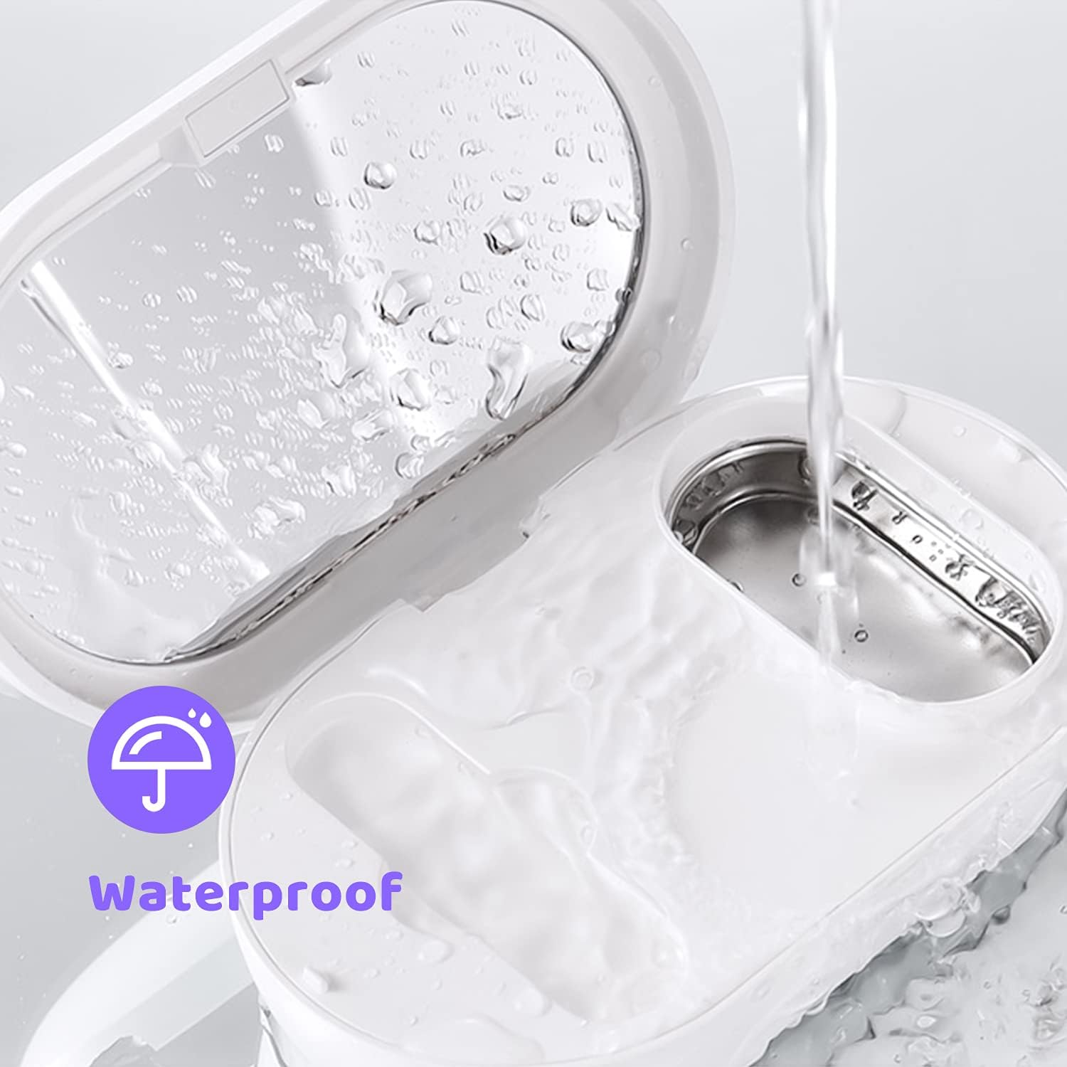 Contact Lens Cleaner Machine, Ultrasonic Contact Lens Cleaner, Mini Ultrasonic Cleaner 56000hz, Tear Protein Removal, USB Rechargeable with Beauty Mirror : Health & Household