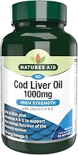 Natures Aid Cod Liver Oil 1000mg – 90 Capsules | High Strength Omega-3 with Vitamins A & D, Supports Immune System, Heart, Brain, Vision & Joints, Non-GMO