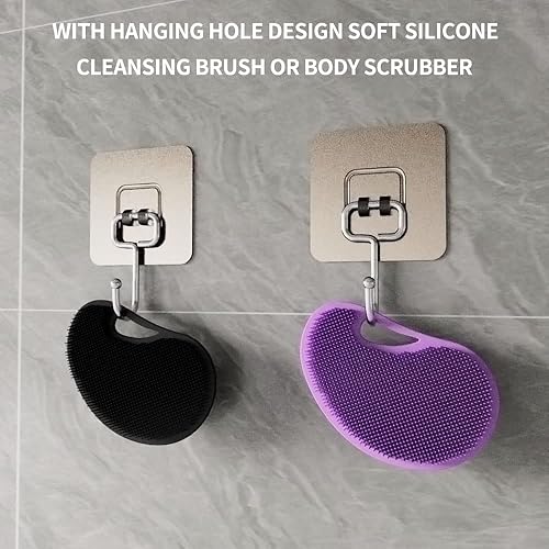 Miniatura 6 de Paquete de 2 depuradores de baño de silicona de 6 pulgadas, exfoliante suave de silicona para uso en la ducha, elimina la piel muerta y seca, para