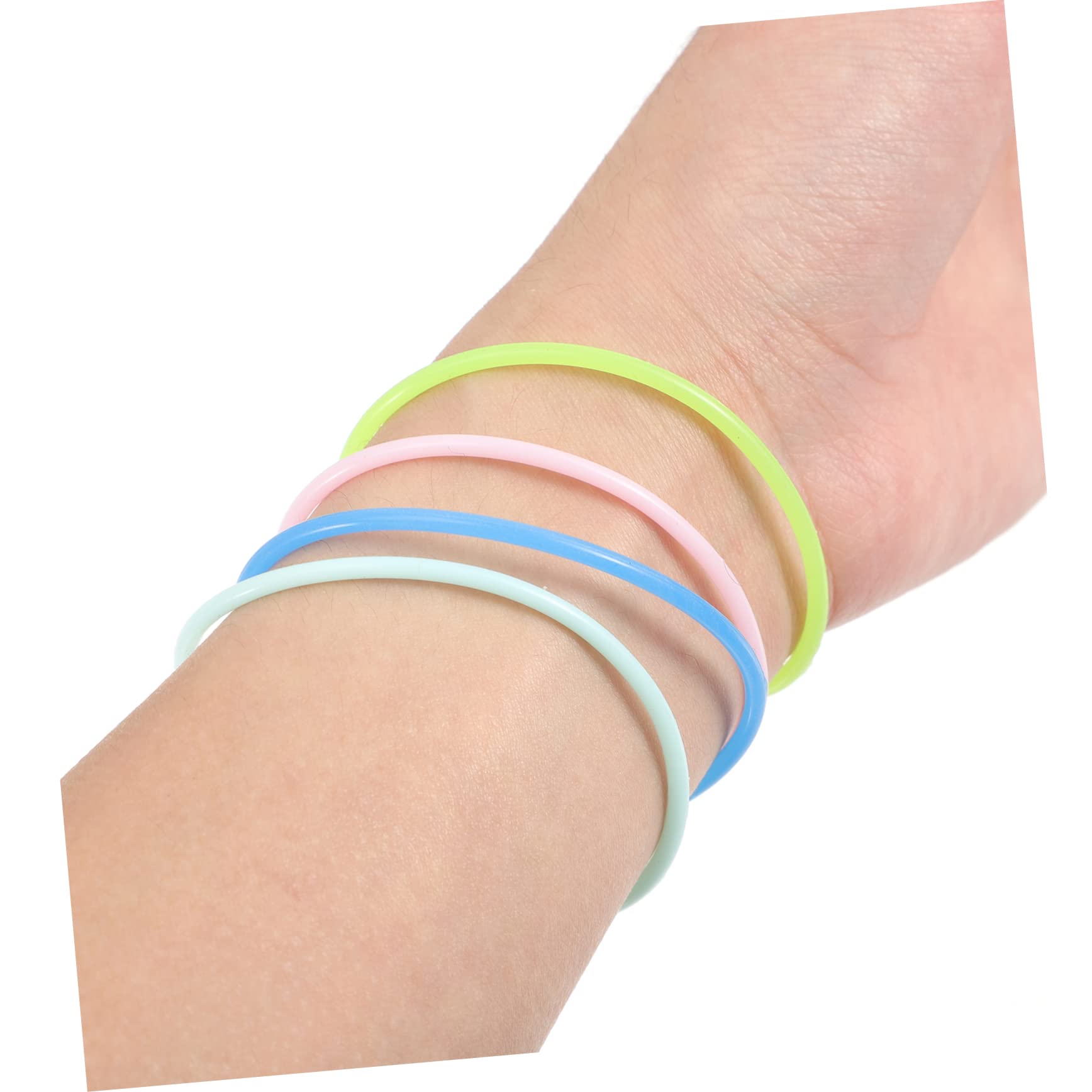 ibasenice 200stücke Leuchtende Silikonarmbänder Für Partys Nachtaktivitäten Haargummis Farbige Flexible Armbänder Für Erwachsene Einfach Zu Tragen
