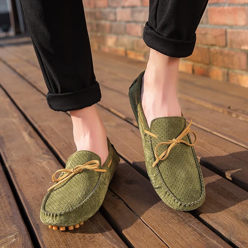 Loafers for Men Perforated Suede Driving Boatshoes Moccasins Shoes Anti-Slip Comfortable Lightweight Classic Slip-on3